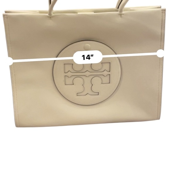 Tory Burch Perry Triple-Compartment Tote White Leather Bag 14”x10”x4” Brand New - Picture 8 of 9